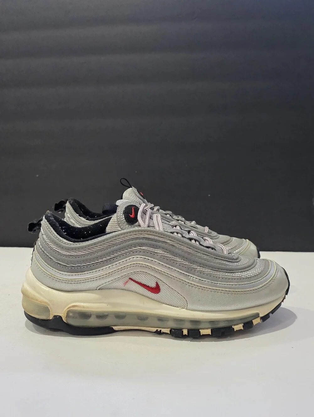 Nike Air Max 97 Metallic Silver Varsity Red Youth Size 6Y 918890-001 Retro Class